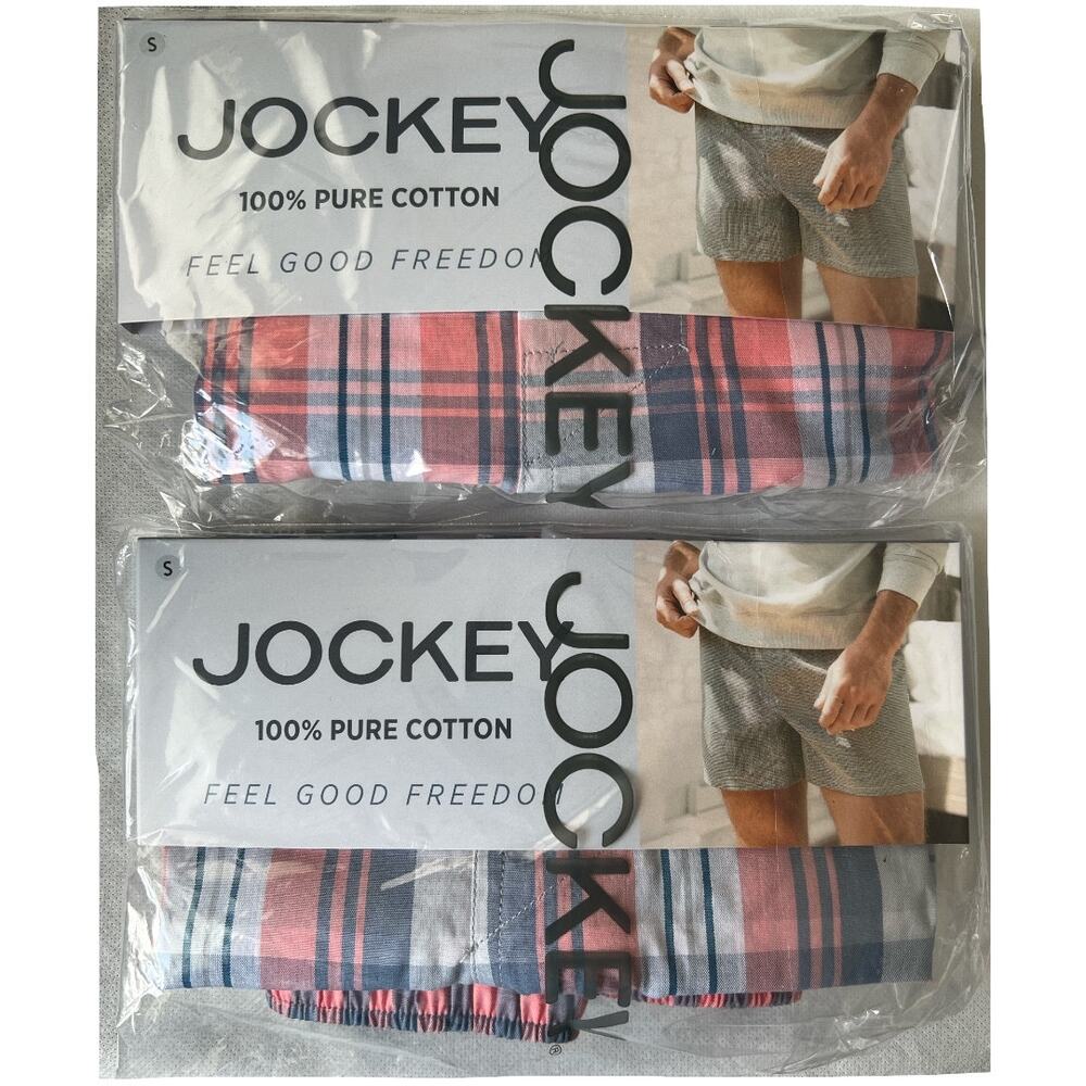Lot 2 Jockey 100% Cotton Woven 5" Boxer, S